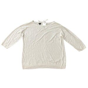 Talbots Womens Linen Ivory Sweater XL Elegance‎ Oversized Lightweight